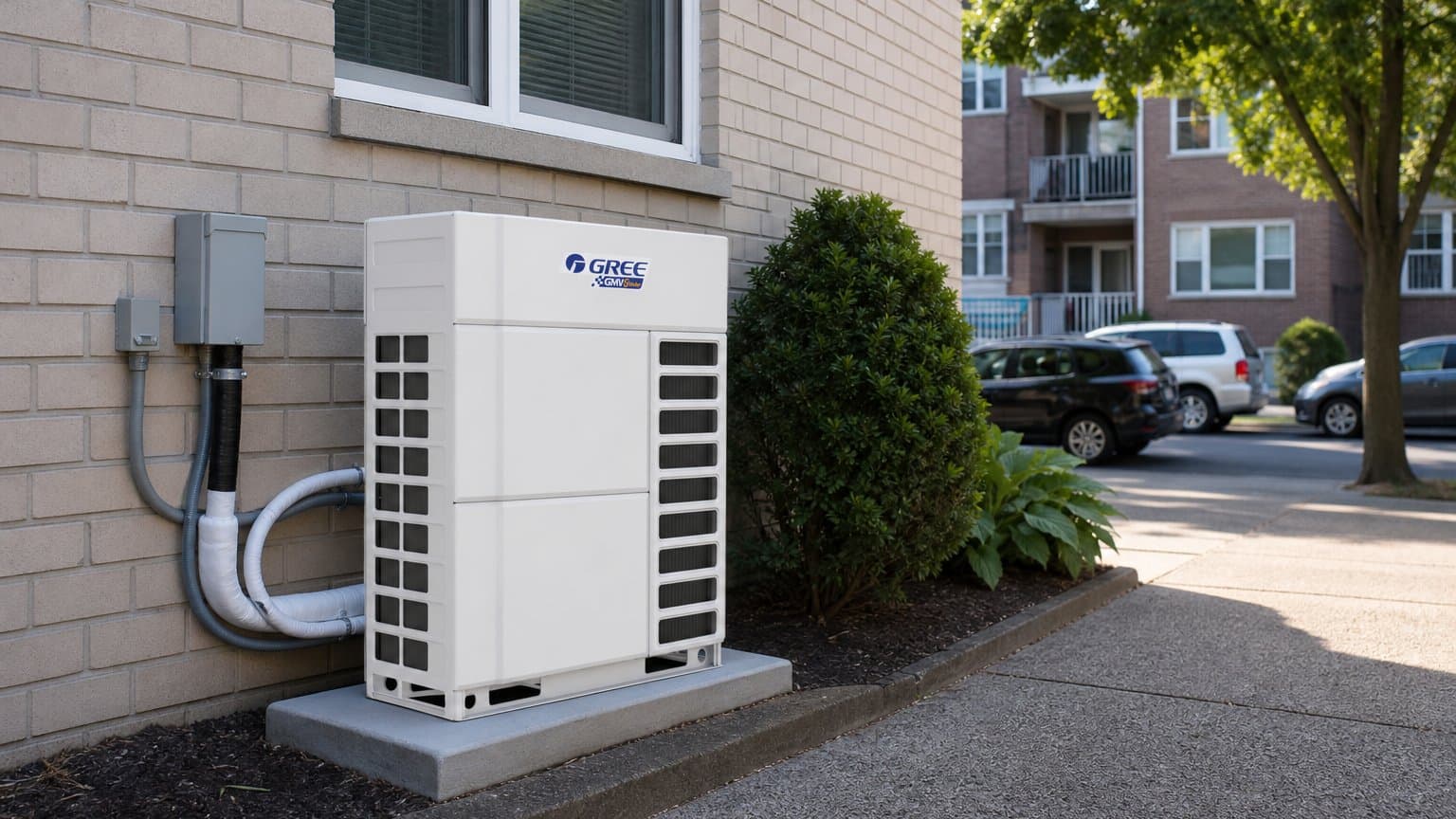 GREE VRF system installed at a residential apartment building